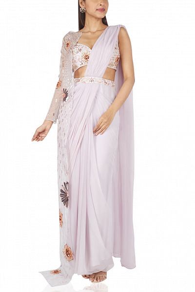 Draped sari gown