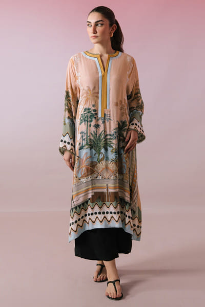 Misha Lakhani Rose pink printed kurta MISHMAY26D444261