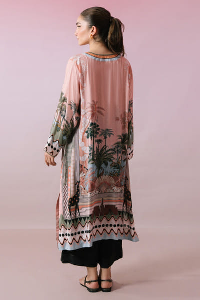 Misha Lakhani Rose pink printed kurta MISHMAY26D444261