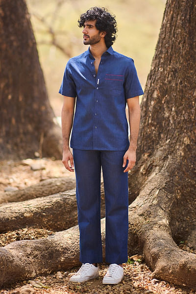 Blue denim shirt