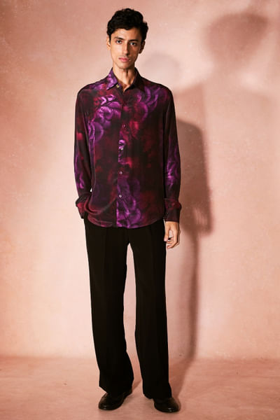 Multicolour printed shirt and trouser set
