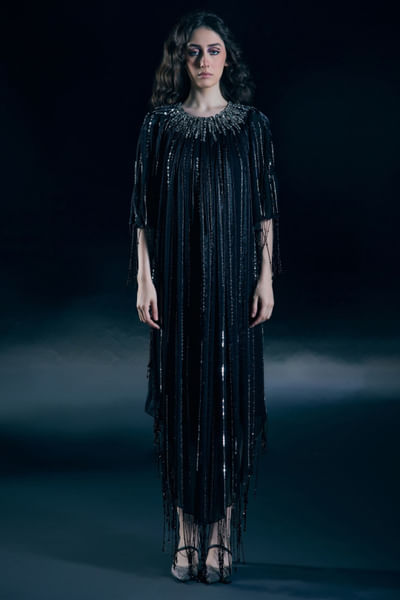 Black metallic kaftan