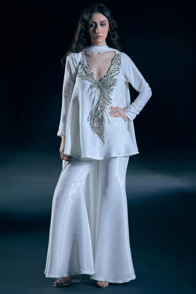 Ivory embroidered co-ord set