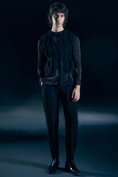 Black metallic organza shirt and pant