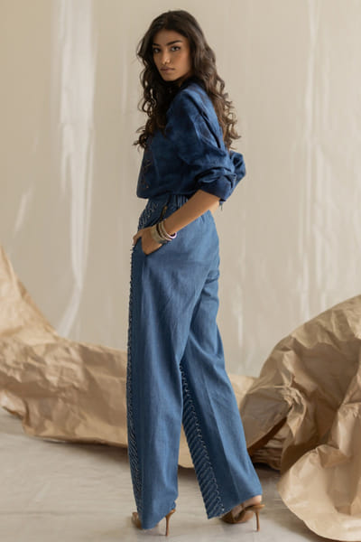 Pooja Keyur Blue denim pants POOJMAY26D145084
