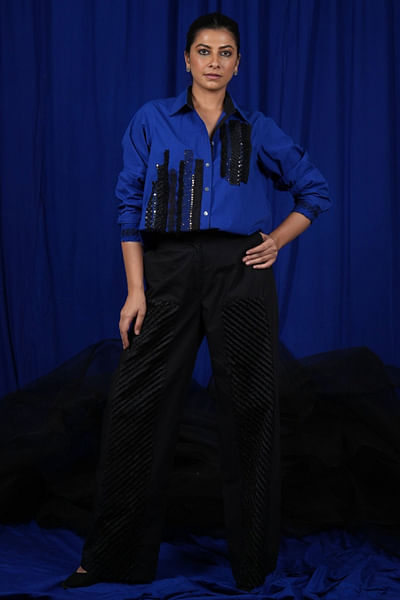 Blue embroidered shirt
