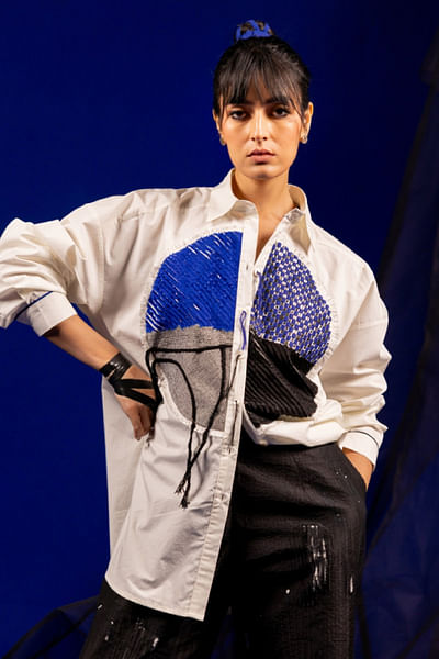 White embroidered shirt