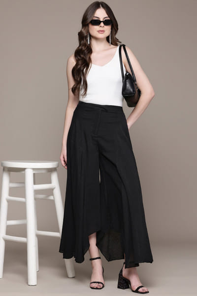 Black asymmetric pants