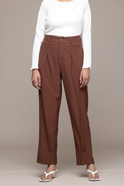 Brown straight pants