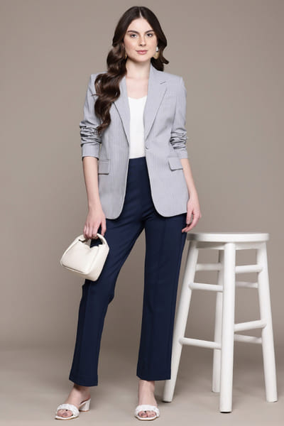 Navy blue straight pants