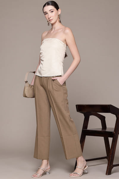 Brown straight pants