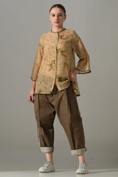Samant Chauhan Beige printed co-ord set SAMMAR26D141419