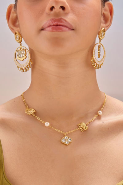 Gold polki necklace