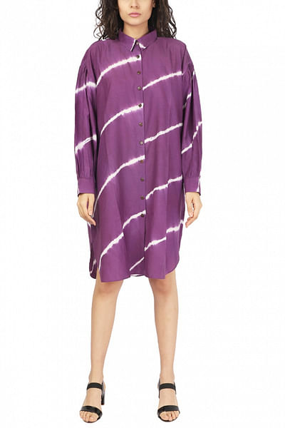Purple shibori dress