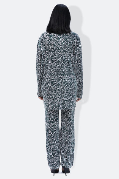 431-88 by Shweta Kapur Black printed pleated co-ords 431JUN25D129934