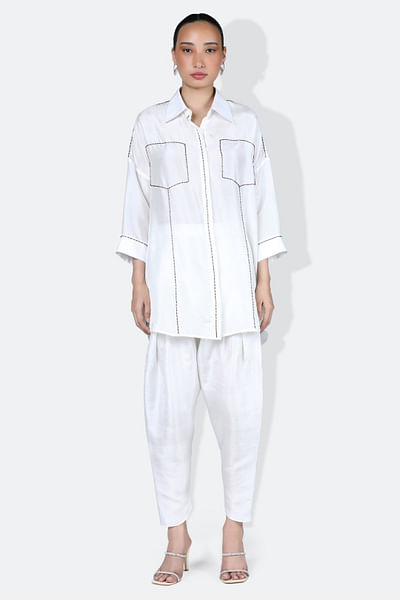White embroidered shirt