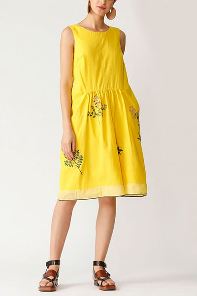 Yellow mellow cotton khadi dress