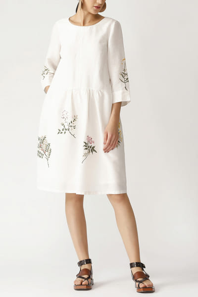 Ecru embroidered tunic