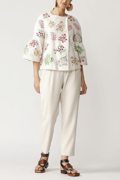 Payal Pratap Ivory embroidered jacket PPR7BT85IV