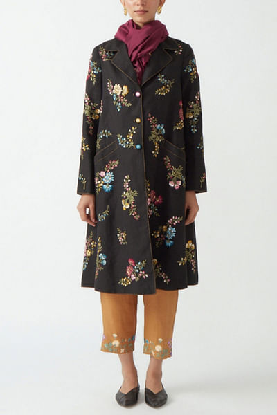 Black floral jacket