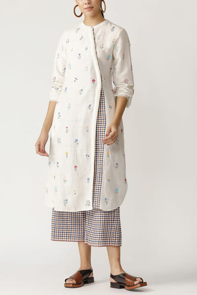 Ecru embroidered tunic