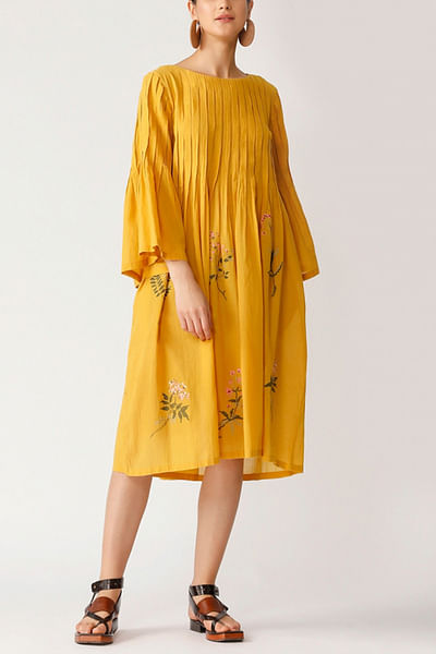 Yellow embroidered tunic