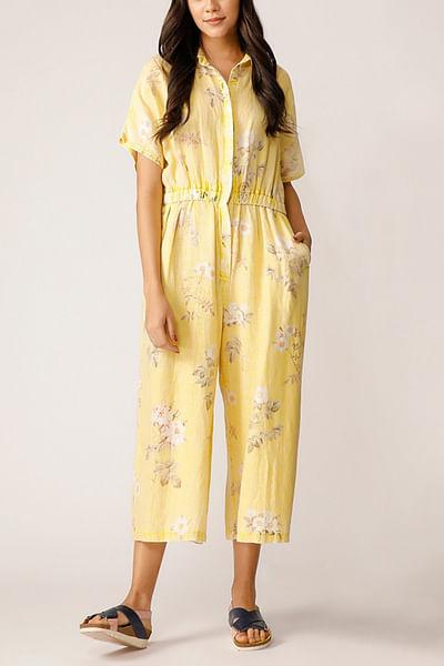 Yellow printed jumpsuit