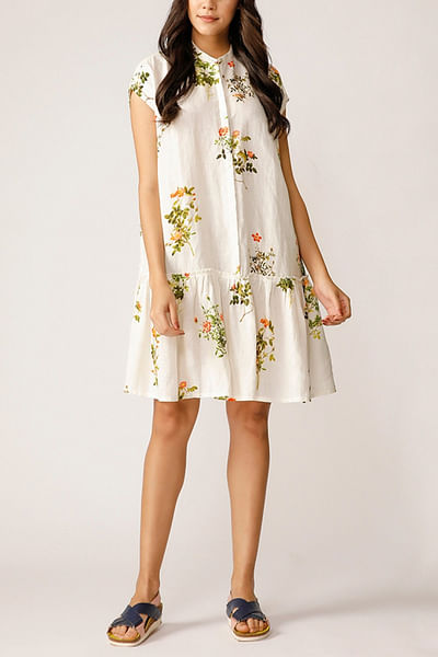 White frill dress