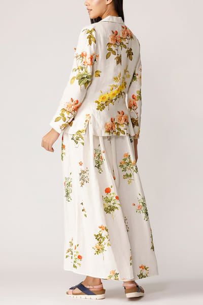 Payal Pratap Ecru printed blazer PPRJUL21011