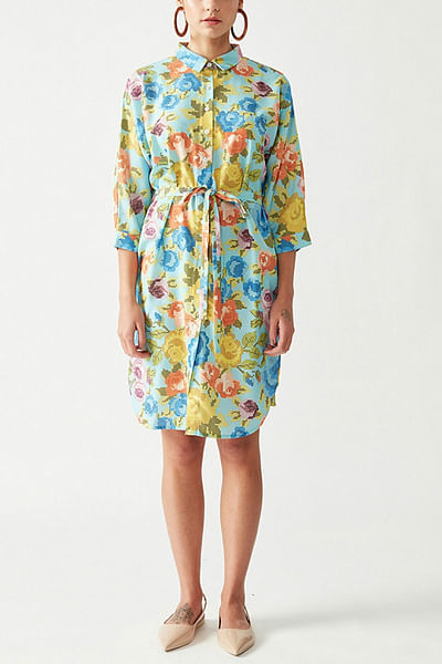 Floral printed tunic dress
