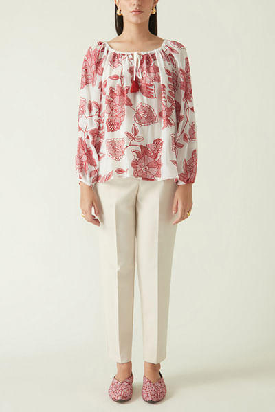 Ivory embroidered top