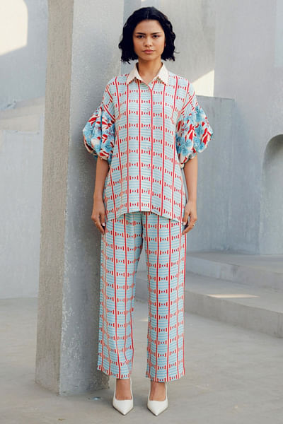 Multicolour geometric printed pants