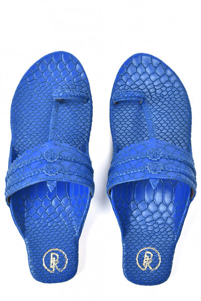 Blue textured kolhapuris