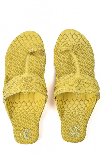 Yellow textured kolhapuris
