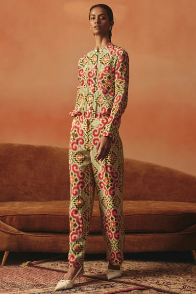 Multicolour ikat printed shirt