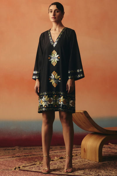 Dark blue ikat dress