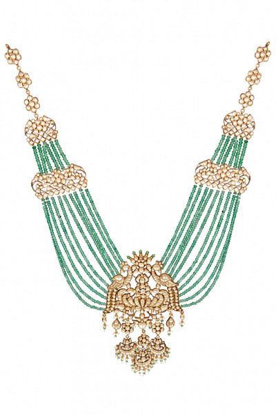 Green kundan necklace