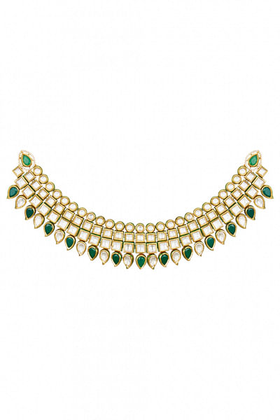 Gold plated kundan necklace
