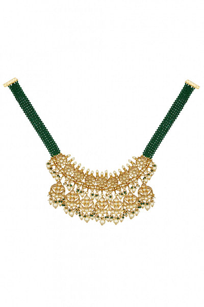 Green layered kundan necklace