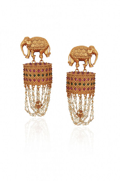 Gold plated elephant earrings