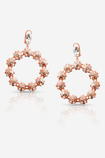 Rose gold swarovski earrings