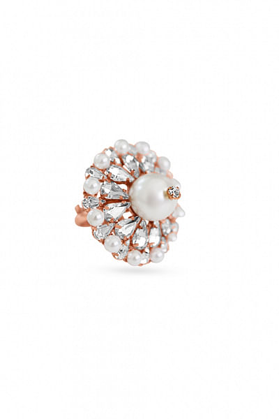 Rose gold pearl ring
