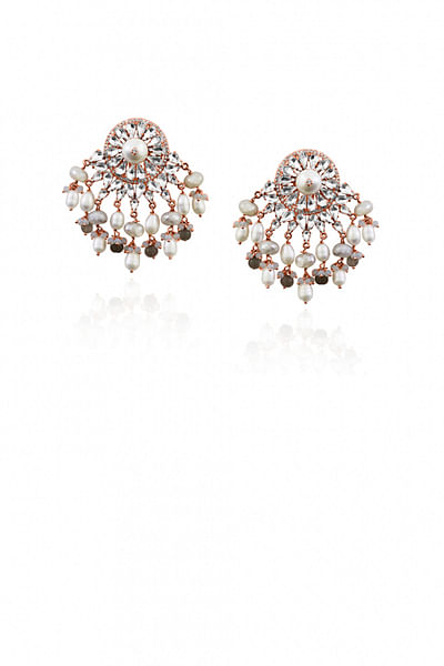Rose gold swarovski crystal earrings