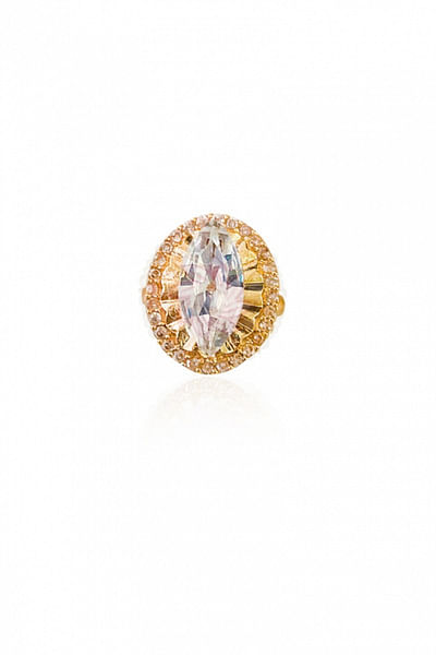 Gold crystal embellished ring