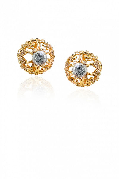 Round crystal embellished earrings