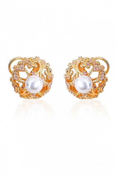 Pearl embellished stud earrings