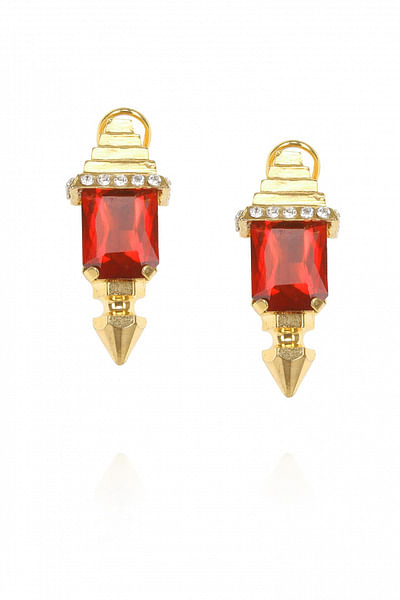 Gold-plated stud earrings