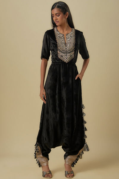 Black embroidered jumpsuit