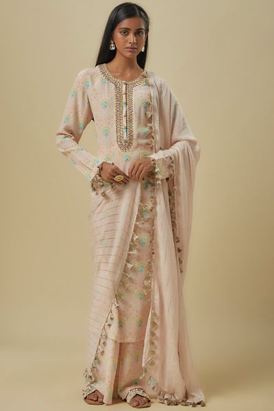 Stone floral printed kurta set