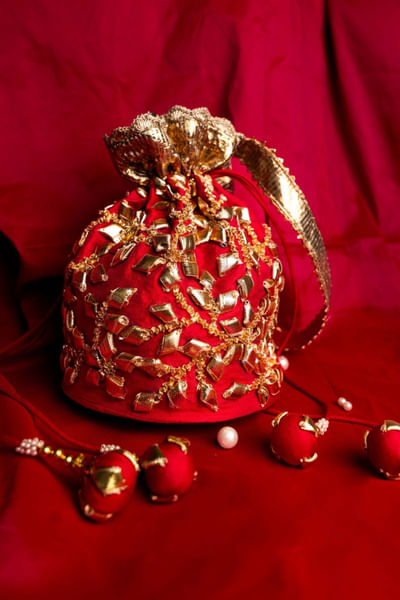 Fuchsia gota patti potli bag